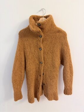 Wilfred alpaca Button-Front Coat in Camel Brown